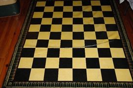 Oil painted canvas rug