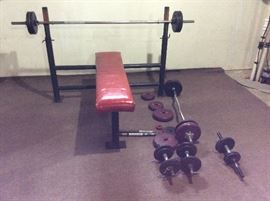 Weight set with bench