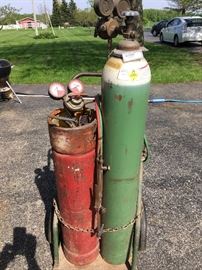 Welding and cutting torch setup.