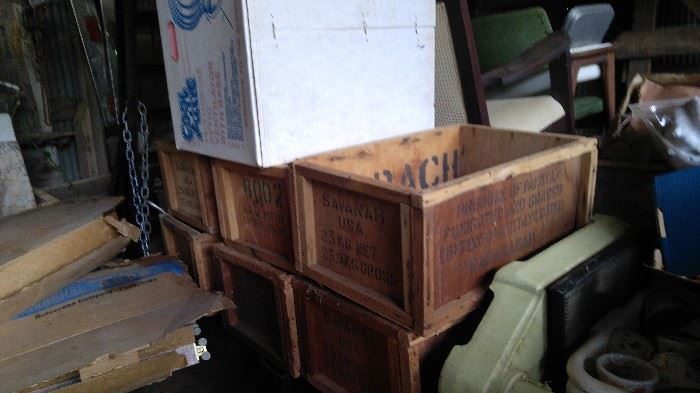 Vintage wooden fruit crates