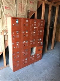 Wall of small lockers