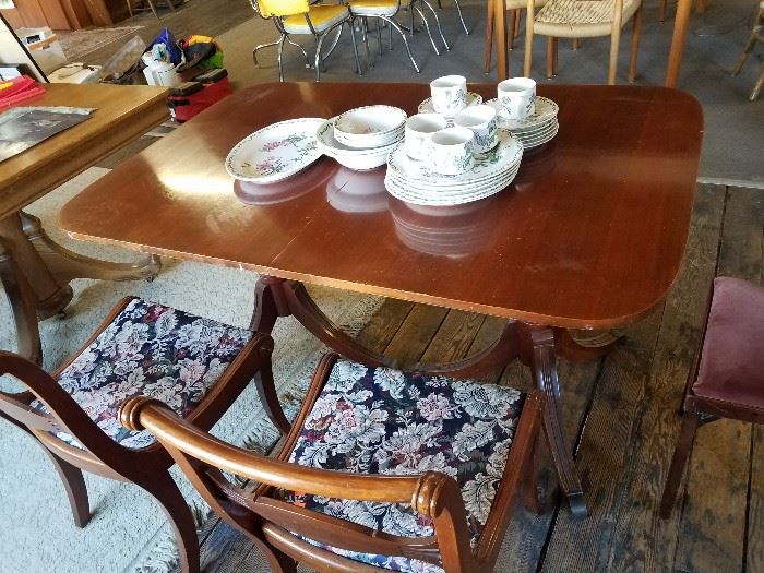 Duncan Phyfe dining table, and chairs