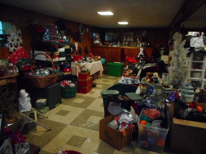 THIS IS THE BASEMENT!!! FILLED..With CHRISTMAS..there is a few other holidays that are found