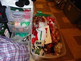 bows for trees..decorative bows..on cardboard