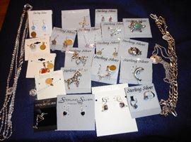 Sterling Silver Earrings, Pins