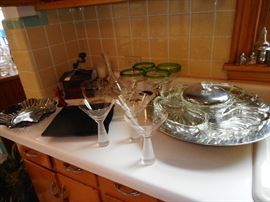 Hand Blown Martini Stemware Poland 