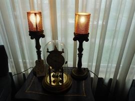Mid Century Filigree Brass Table Lamps..PAIR