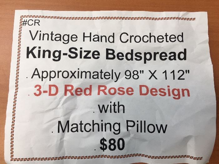 Hand crocheted bedspread
