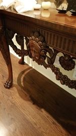 Beautifully carved wood Maitland Console Table