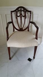 Pair of Kimbell shield back arm chairs. Picture perfect.