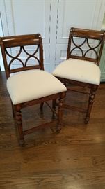 Pair counter stool. Seats 30 inches high - remove for easy fabric change.