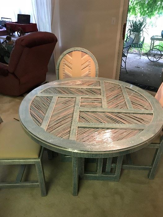 Very unique southwest style wood twig and glass table