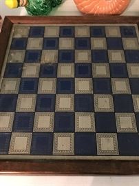 Chess set with pewter pieces