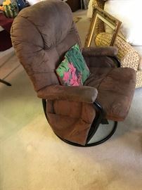 Nice Danish style Gider recliner with gliding ottoman