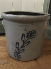 Antique Crock Worcester Mass