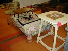 ottoman and painted side table