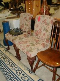 Pair of reproduction Chippendale style chairs