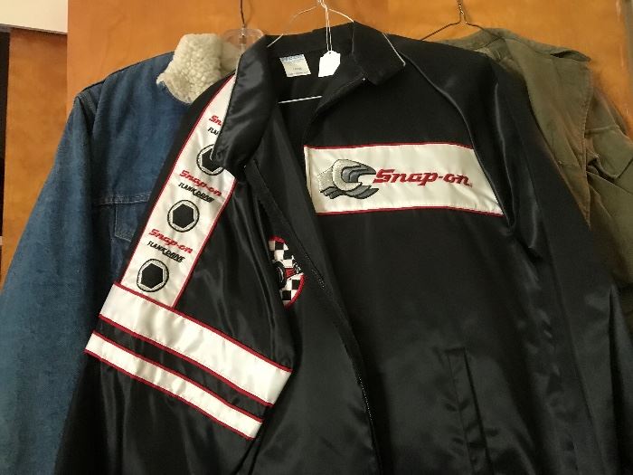 Vintage snap-on jacket, vintage army jacket and Vintage Levi blue jean jacket