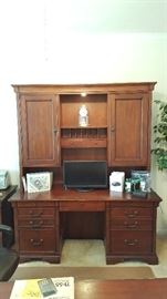Lighted computer hutch