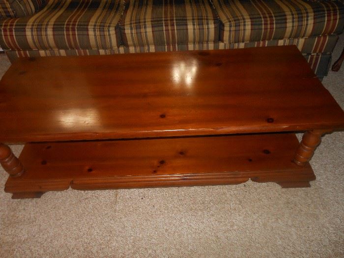 Heavy vintage pine coffee table