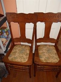 Antique press back chairs/ we have a set of 4