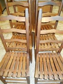 Set of 6 ladderback sturdy chairs