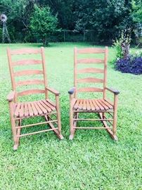 2 wooden rockers