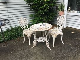 Vintage wrought iron patio set
