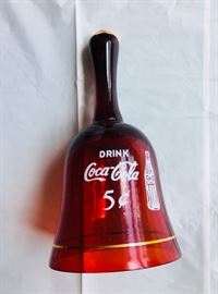 Vintage red ruby glass Coca Cola advertising bell
