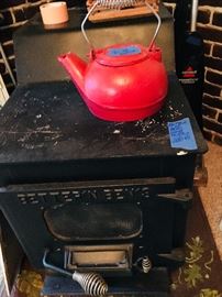 Cast iron kettle
Wood stove Is NOT for sale