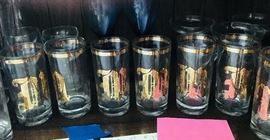 Monogrammed glasses. M