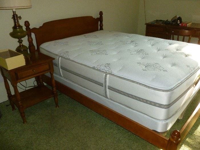 Brand new full size mattress set & maple bed frame