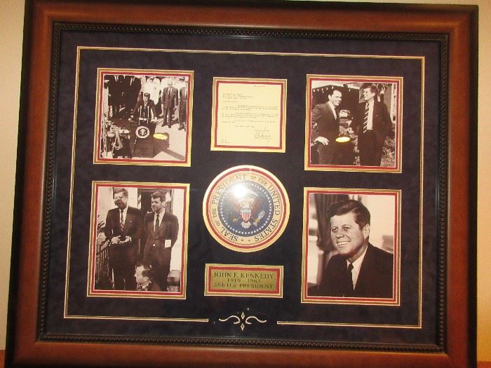 Authentic signed letter and photos of JFK, Bobby Kennedy and Frank Sinatra.  Also, JFK speech in front of his house announcing Bobby Kennedy as attorney general.