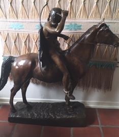 signed bronze horse