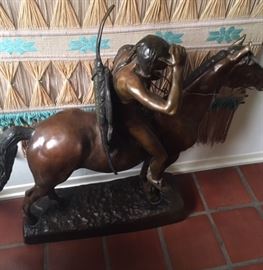 signed bronze horse