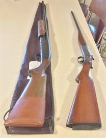 Left: Remington 48 Wingmaster Model 870 Shotgun Right: Iver Johnsons 410 GA Champion Shotgun                                                                                          
