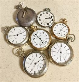 Several antique pocket watches