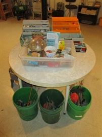 TABLE, FISHING TACKLE/BOXES