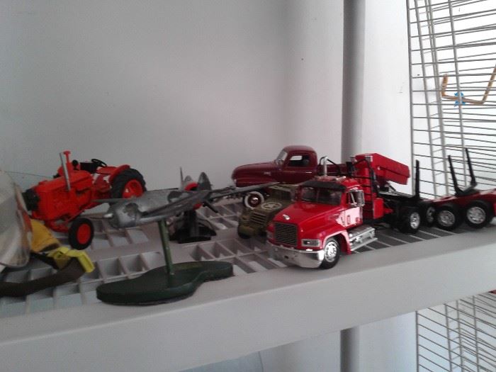 metal toy vehicles - planes, trucks, tractors
