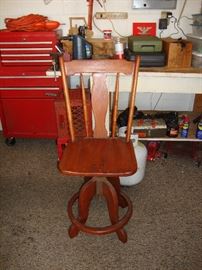 All wood swivel chair