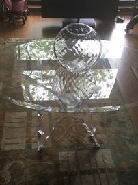 Lucite Table with glass top