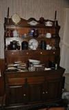 Pine Open top Hutch w/ 7 drawers, 3 doors & open out buffet front.