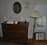 Maple 2 Over 3 Drawer Chest & Maple Mirror.