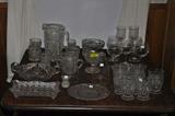 Assorted Pressed & cut Glass