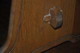 Close-up of pegged mortise tenon joint