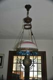 Turn of the century Miller hanging oil lamp converted to electric