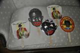 Original Black Americana advertising fans Uncle Reamous, Black Sambo,
