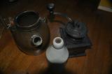 19th century stoneware bottle inscribed L.O. & Son, Albany Slip Batter jug
