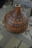 Vintage hand decorated African calibash