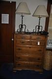 1940's Solid maple B/R chest of 5 drawers